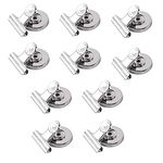 10PCS Magnetic Clips Strong Fridge Magnet Hook Clip for Family School Freezer Kitchen Refrigerator, Silver