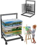 WISIMMALL Art Drying Rack, Paint Drying Rack with 9 Removable Shelves,Wall Art Storage Drying Rack with Wheels for Classrooms & Art Studios(9 Shelves)