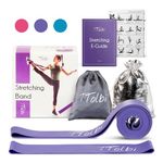 Stretch Bands for Dancers, Ballerinas and Gymnasts | Dance Stretch Bands for Flexibility, Mobility and Strength | Shiny Bag, Travel Bag, Printed Stretches and Stretching E-Guide (Purple Regular)