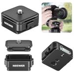 NEEWER Arca Type Quick Release Plate Kit, Four Side Slot DSLR Camera Mount Adapter Compatible with Arca Swiss, 1/4" & 3/8" Threads for Gimbal Stabilizer Tripod Head Slider, Max Load 17.6lb/8kg, CA009