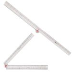 SINGER 24-Inch Folding Ruler with Precision Marking & Grid Lines for Sewing, Quilting, Crafting & Patternmaking - Clear Metric Ruler - Zero-Centering, 15 Increment Quick Angle Ruler, Folds to 12”