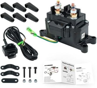 Triumilynn 12V Winch Solenoid Relay Contactor & Winch Rocker Thumb Switch Combo for ATV UTV 1500lb-5000lb Polaris, Warn # 63070 62135 74900 70715 2875714