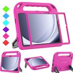 TOPWANT Kids Case with Built-in Screen Protector for Samsung Galaxy Tab A9+/A9 Plus 11 inch 2023 (SM-X210/X216/X218), Shockproof Handle Stand Samsung Galaxy Tab A9 Plus Case for Kids, Rose Pink