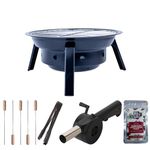 Finiky FoldGrill Foldable Barbeque Grill Set | Round Barbeque Grill | Tandoori Griller for Camping | Charcoal Griller BBQ (Basic Accessories)