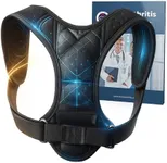 Doctor Developed Posture Support/Posture Correct/Stabilizer/Back Brace & Doctor Written Handbook - Fully Adjustable for Upper & Lower Back Pain & Support. Suitable for Men & Women (Black, Large)