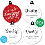 Big Dot of Happiness Drink If Game - Red and Gold Friendsmas - Friends Christmas Party Game - 24 Count