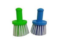 Bigwheels (Pack of 2) Plastic Handle Cleaning Duster Stiff Hand Hard Bristle Round Scrub Dish Washing Brush (10 cm Size)