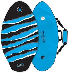 Own the Wave New Zealand Black Claw Strike 40" High Performance Wooden Skimboard with Padded Carry Bag Made from Recycled Plastics Colored EVA Grip Pad High Gloss Clear Coat Skim Boards Kids Adults