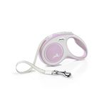 Flexi New Comfort Tape Grey & Rose Small 5m Retractable Dog Leash/Lead for dogs up to 15kgs/33lbs