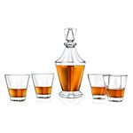 Whiskey Decanter Set for Men with 4 850ml Glasses, Bourbon Whiskey Gifts for Men Dad, Christmas Anniversary Birthday Gifts for Him Husband