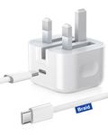 iPhone 15/15 Pro Charger, IAKTD 20W PD USB C Charger Plug with 2M Braided USB C Cable, Fast Charger Plug for iPhone 15/15 Plus/15 Pro/15 Pro Max, AirPods Pro, iPad Pro/Air/Mini and More