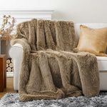 BATTILO HOME Luxury Taupe Faux Fur 