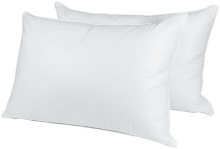 puredown Lot de 2 Oreillers en Plumes et Duvet d'oie 40x60cm, Oreiller Dodo Rectangulaire, Blanc Moelleux Oreiller Hotellerie Luxe avec Housse Coton, Moelleux, Lavables en Machine, Oeko-Tex, RDS