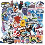 Leisitator 50 PCS Ski Stickers - Waterproof Vinyl Winter Skiing Snowboard Sticker Decal for Water Bottle, Laptop, Scrapbooking, Skateboard, Car, Luggage, Helmet