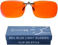 Sleep ZM Clip On 99.9% Orange Blue Light Glasses for Computer, TV, Gaming Use Improve Sleep Quality by Naturally Producing Melatonin for Women and Men