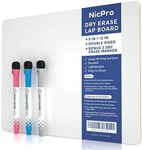 Nicpro Small Dry Erase Lap Board 9 x 12 inches Double Sided Lapboard with 3 Water-Based Pens Learning Mini Whiteboard Portable Drawing Board for Kid Student and Classroom Use