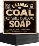 Pelto Lump Of Coal Activated Charcoal Soap - 2024 Stocking Stuffers for Men - White Elephant Gift Exchange in Unique Adult Christmas Gift Box Mon Dad Teens Him Her - 4 oz Bar