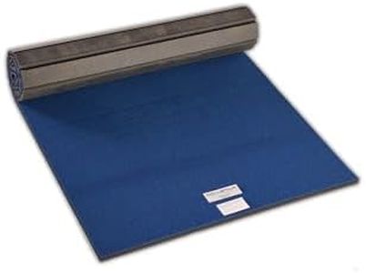 Dollamur 5'x10'x1-3/8" Gymnastics Mat, Blue, Carpeted Mat for Tumbling and Cheerleading, FLEXI-Roll®