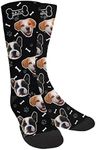 Byxhuc Custom Socks Personalized Socks with Picture Unisex Socks for Women, Men, Girls, Boys, Customized Socks Gifts…, A19-dog Bone and Custom Name, Medium