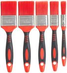 Fit For The Job 5 pc Loss Free Soft Grip Paint Brush Set for a Smooth Finish with No Bristle Loss with Emulsion, Gloss, Satin on Walls, Ceilings, Woodwork, Metal - 0.5, 1, 1.5, 2x 2 inch Paint Brushes