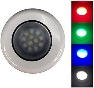 Pactrade Marine RV Boat Pontoon Red Green Blue White LED Courtesy Ceiling Light White Plastic Housing Glare Free Illumination Lens Energy Saving12V DC (Surface/Flush Mount)