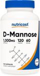 Nutricost D-Mannose 1000mg Per Serving, 120 Capsules - 500mg Per Capsule, Urinary Tract Health, Non-GMO and Gluten Free