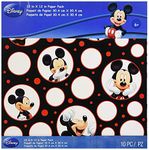 EK Success Mickey Mouse Black/White/Red PaPer Pack, 10 Sheets, 2 Each/5 Textured Papers