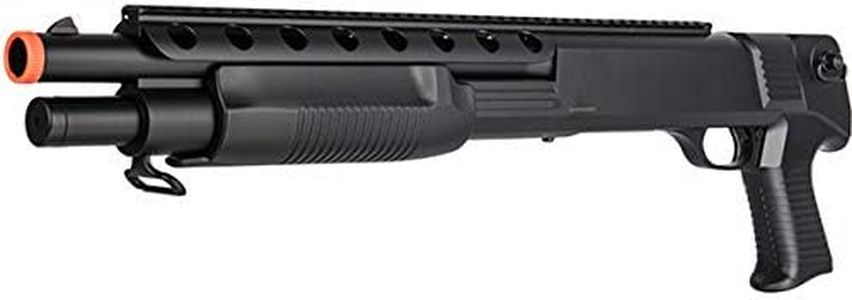 BBTac Airsoft Shotgun M309 Pump Action - Tactical Airsoft Shotgun, Weaver Top Rail, Removeable Clip, Powerful 445 Fps with 6mm BBS