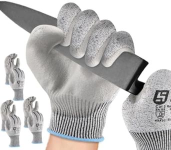 Shield Right Cut Resistant Gloves, Level 5 Protection, PU Coated Palm, Non Slip, Machine Washable, Superior Comfort and Dexterity, Lightweight Kitchen Protective Gloves (3, 8 Meduim)