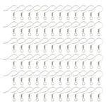 Pandahall 200pcs Stainless Steel Hypoallergenic Earring Hooks Fish Earwire with Coil for Jewelry Makings