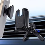 pop-tech Car Vent Phone Mount: Cell Phone Holder for Thick Socket Grip & iPhone 15 Samsung Case Magnetic Card Holder, Universal Hook Clip Mount for Round/Horizontal/Vertical Air Vent (Black)