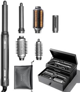 6 in 1 Hot Air Styler, Thermal Brush Straightener & Wrap Curler, High Speed Hair Dryer, Hair Styling Gift Set