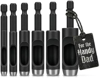6Pcs Leather Hole Punch Tool - Hollow Punch Set Hex Shank Drill Bits Flexible Drill Bit Extension Hex Shank Drill Bit Set 3/16" 1/4" 5/16" 3/8" 7/16" 1/2" Non-Slip Fit Leather Hole Punches Set