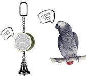Colorday Bird Toys Parrot Talking Coach & Interactive Voice Bell for Parakeet, African Grey, Amazon Parrots, Quaker, Cockatiel, Conure (Green)