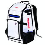 Franklin Sports USA Traveler Elite FP Bag - Fastpitch Player - Dual Bat Storage - White/Navy/Red