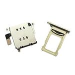 YESUN Dual Sim Card Reader Holder Flex Cable with Sim Card Tray Slot Adapter Replacement for iPhone 11 (White)