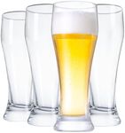 Wlasss Beer Glasses Set of 4,14.7oz Glasses Drinking Set, Craft Beer Glasses for Freezer Supply Aroma Retention, Tall Beer Cups, Mugs and Glassware Gifts for Men