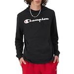 Champion Men's Heavyweight Jersey with Hood Sweater, Black, Small