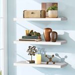 FACOKOLA White Floating Shelves for Wall, Wall Shelf Set of 3, Modern Shelves for Wall Storage with Invisible Brackets, Decor Display Shelf Unit Organizer for Bathroom, Living Room, Bedroom, Kitchen