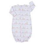 Kissy Kissy Kissy Kissy Baby Boys Noah's Print Converter Gown, Purple, SM