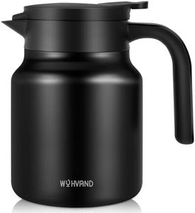 WYHVAND 34Oz Thermal Coffee Carafe for Hot/Cold, Stainless Steel Thermos Carafe for Hot Liquids, Dustproof Insulated Hot Water Carafe for Party/Home,Black