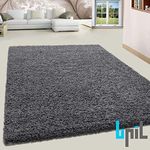 BPIL Shaggy Rugs Soft plain Thick Pile Large Small Antiskid Area Rug grey Colour Size (160X220CM)