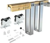 JUBEST 400LBS Pocket Door Frame Kit, Commercial Grade, for 2x6 Stud Wall, Heavy-Duty Hidden Door Kit for 24" to 36"x80" Door, Easy to Install, Durable and Strongly