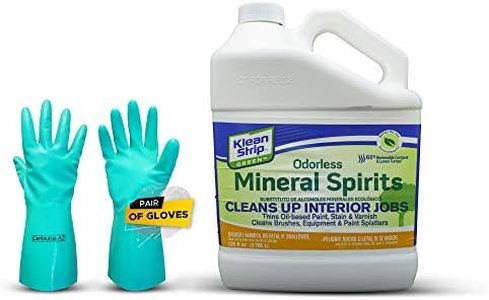 Klean Strip Green Odorless Mineral Spirits Cleans Brushes Rollers Spray Guns Equipment Tools Splatters Thins Oil Based Paint Non-Flammable No Harsh Fumes-1 Gallon with Centaurus AZ Gloves