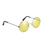 Lennon Style Yellow Flat Lens Round Retro Classic Sunglasses Vintage Hippy Tea Shades Unisex Steampunk UV400 Protection