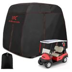 K-Musculo Golf Cart Cover 2-4 Passenger, Fits EZGO, Club Car, Yamaha, Heavy Duty Waterproof Windproof Sunproof Outdoor All-Weather Polyester