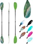 HIKULA Adjustable Carbon Fiber Shaft Kayak Paddle, Kayaking Oars with Reinforced Nylon Blade for Adults, 4 Piece, 86in/220cm to 90in/230cm