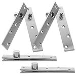 JECOMPRIS Door Fittings 4pcs 360 Degree Rotating Shaft Rotation Hidden Door Pivot Hinges Hinges up Down Shaft 360 Degree Door Pivot Hinge Murphy Bed to Rotate Stainless Steel Wooden Door