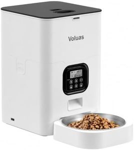 VOLUAS Automatic Cat Feeder, 4L Timed Food Dispenser for Cats & Dogs