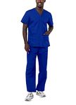 Adar Universal Unisex Scrubs - Unisex Drawstring Scrub Set - 701 - Royal Blue - 5X